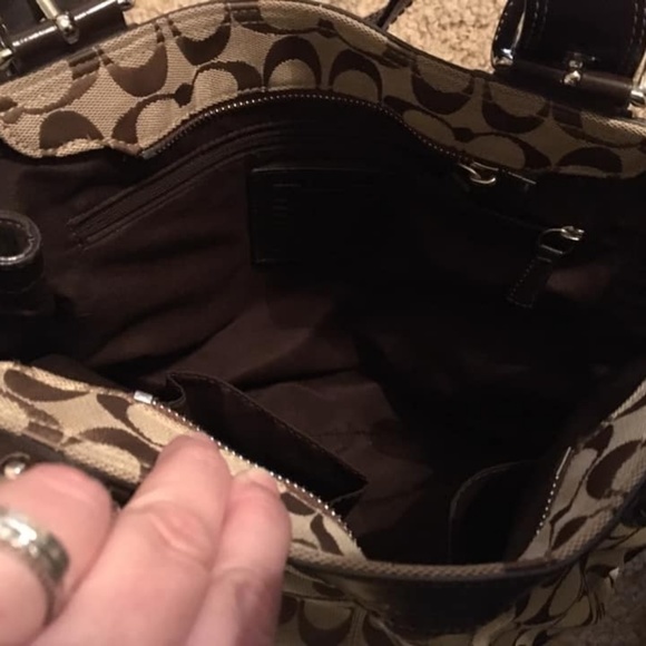 Brown Fabric Coach Purse - Authentic - Picture 4 of 4